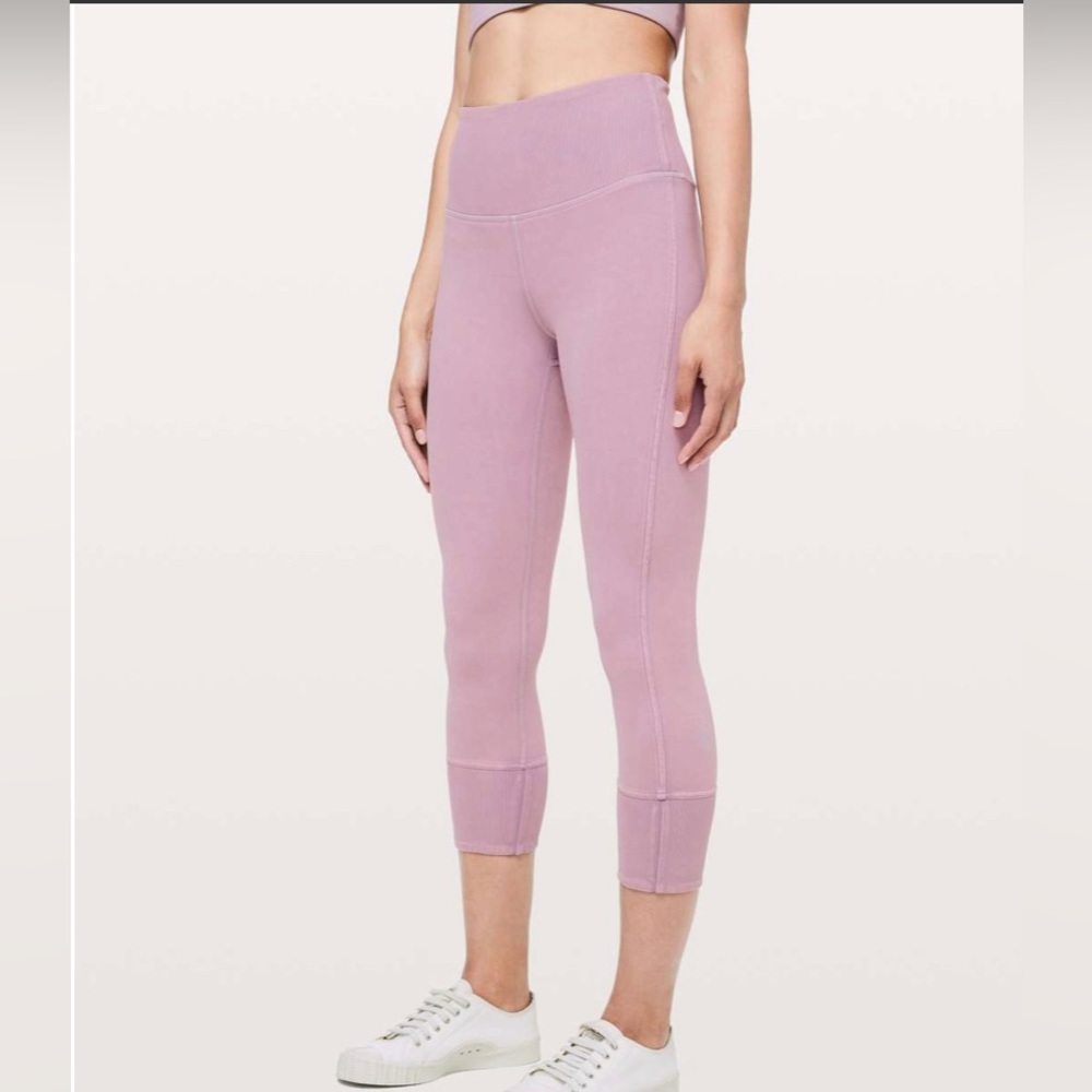 Lululemon Wunder Under Crop 23" *Ribbed Washed Antoinette Size 8 Pre-owned